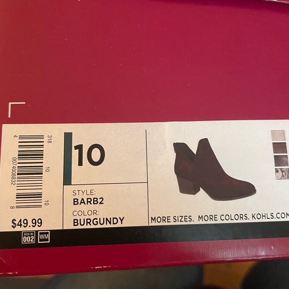 SO Burgundy Booties Sz10 - Picture 9 of 9